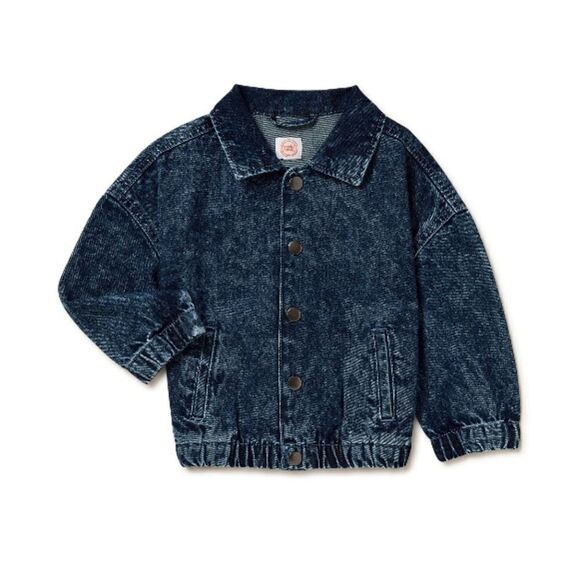 Baby Girl Denim Jean Snap Down Jacket Coat Size 12M - Picture 4 of 6